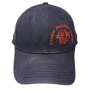 Cougar Mountain Lodge Baseball Cap Blue One Size Adjustable 6 Panel Dri-Duck